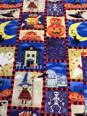 Tafford Halloween Pumpkin RIP Ghost Witch Scrub Top Size XL